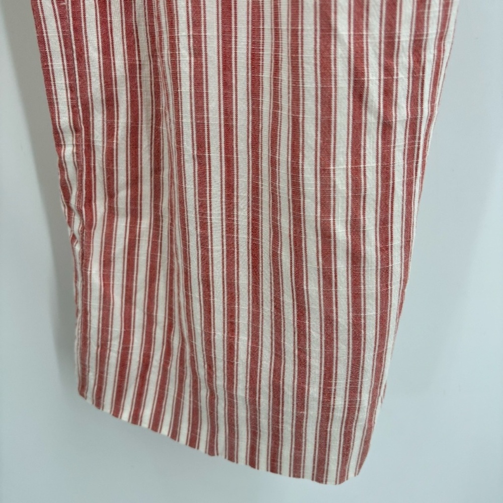 Marine Layer Wide Leg Cropped Jumpsuit Red Ivory Striped Size Small - Picture 8 of 10